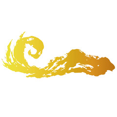 シンプルな黄金の波・波しぶきのイラスト素材　ベクター