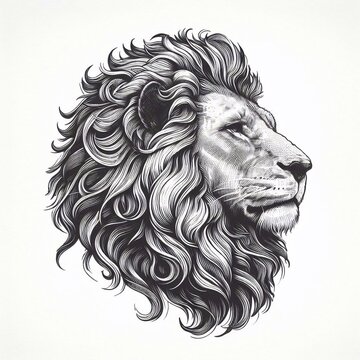 lion head isolated on white