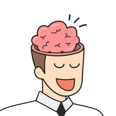 Bright idea and junk idea in businessmen head