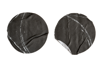 Black old circle paper stickers texture