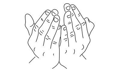 line art of prayer hands
