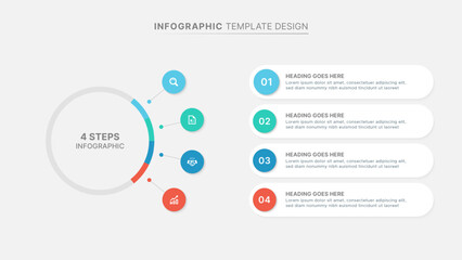 Fototapeta na wymiar Circular Layout Round Infographic Design Template with 4 Options