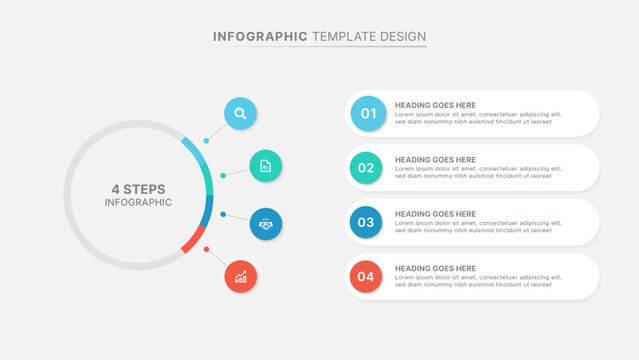 Circular Layout Round Infographic Design Template with 4 Options