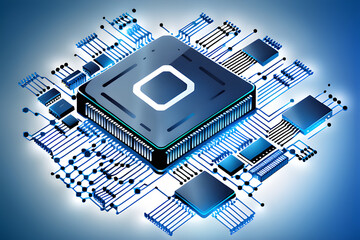 computer circuit board with AI.  Generative ai