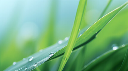 Background design of a grass with dew drops
