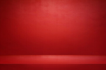 Red concrete walls and floors with light background and shadows. Used for displaying products - obrazy, fototapety, plakaty