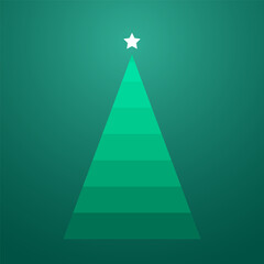 Fototapeta premium Greeting card with a minimalist Christmas theme in a geometric style