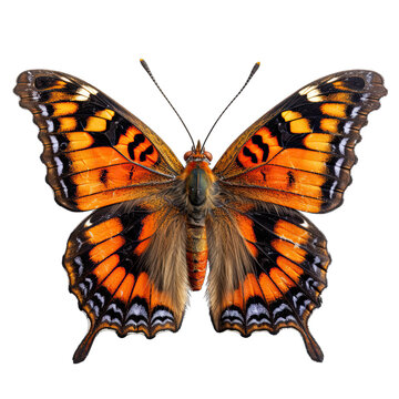 Comma Butterfly on White Background Isolated on Transparent or White Background, PNG