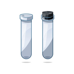 Empty glass test tube vector isolated on white background.