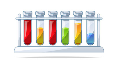 Transparent glass test tube vector. Equipment for chemical laboratory.