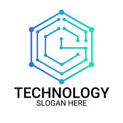 Technology logo template vector art
