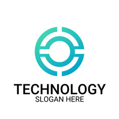 Technology logo template vector art