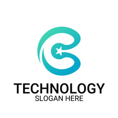Technology logo template vector art