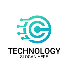 Technology logo template vector art