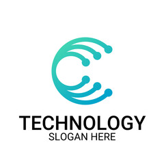 Technology logo template vector art