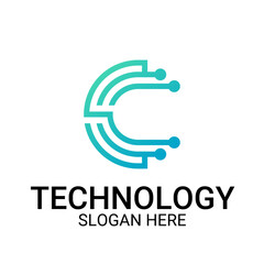 Technology logo template vector art
