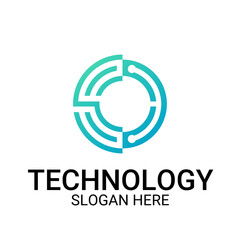 Technology logo template vector art