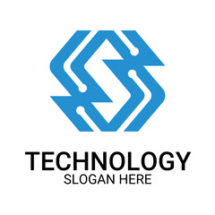 Technology logo template vector art