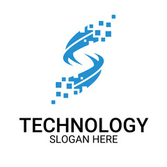 Technology logo template vector art
