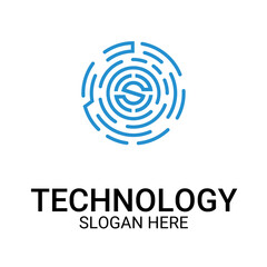 Technology logo template vector art