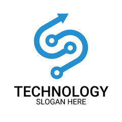 Technology logo template vector art