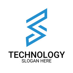 Technology logo template vector art