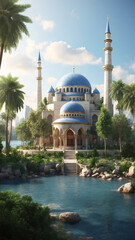 Fototapeta na wymiar Beautiful mosque Arabic Background