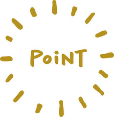 金色の「POINT」の手書き文字素材