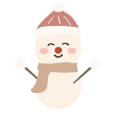 Cute Retro Snowman Christmas illustration
