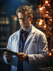 Doctor using digital tablet UHD wallpaper