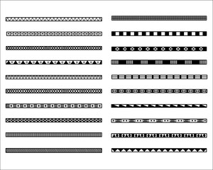 Collection of hand drawn doodle dividers, borders and abstract line. Line and vines for page decoration and element design. Vector illustration.