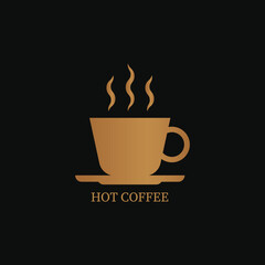 Hot Coffee Logo, Hot Tea Cup Logo, Abstract Tea Cup Icon