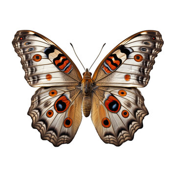 Buckeye Butterfly Isolated on Transparent or White Background, PNG