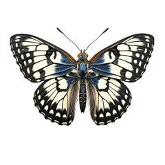 Grizzled Skipper Butterfly Isolated on Transparent or White Background, PNG