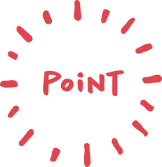 赤い「POINT」の手書き文字のベクター素材