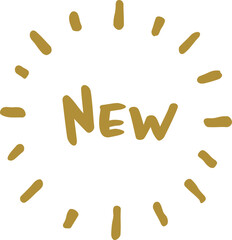 金色の「NEW」の手書き文字のベクター素材