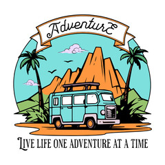 Trip Outdoor Adventure Vector Art, Illustration and Graphic