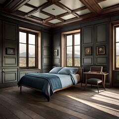 Obraz premium modern living room with fireplace