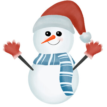 recommend clip art: Cute snowman Christmas illustration clipart