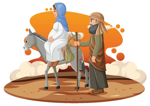 recommend clip art: Journey of Mary and Joseph to Bethlehem