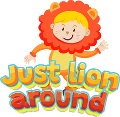 Just Lion Around: A Funny Animal Cartoon Picture Pun