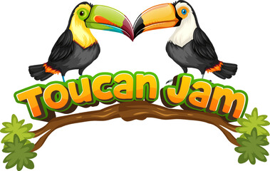 Cute Toucan Jam: Funny Pun with Cartoon Illustration © blueringmedia