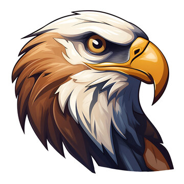 Artistic Style Eagle Illustration Painting Drawing Cartoon Eagle No Background Perfect for Print on Demand Merchandise