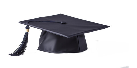 College Graduation Cap Isolated on White Transparent Background. Graduation Hat with Transparent Background
