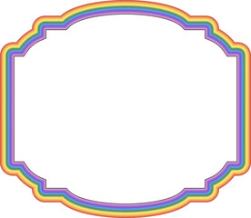 Obraz premium Rainbow frame Square shape vintage frames badges label frames banners spectrum colorful color gradient photo frame borders vector background element decoration creative design ornamental borders isola
