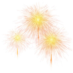Sparkling fireworks bursting in various shapes to celebrate and anniversary party concept.