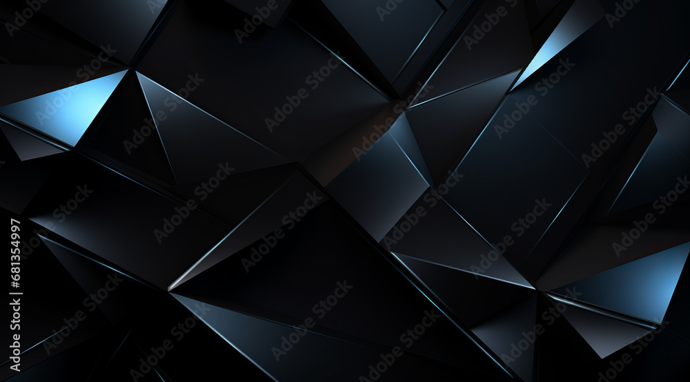 Wall mural soft black geometric background with a matte finish. - Wall murals
