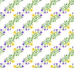 Fototapeta na wymiar Flower pattern vector illustration. The flower patterned curtains provided touch charm and elegance to room The seamless design seamlessly integrated different flower motifs The background displayed