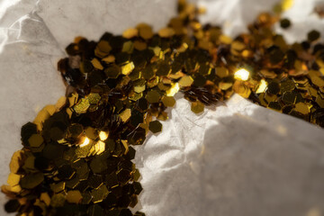 glitter on a light surface