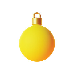 3d Christmas ball icon. Realistic illustration of a winter holiday decoration isolated on a white background. Vector 10 EPS.